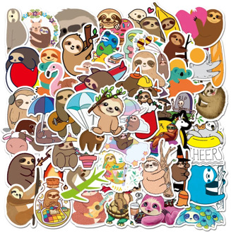 BH1035 Blinghero Cartoon Sloth Stickers 50 Pcs/set Graffti Sticker Luggage Laptop Car Sticker Scrapbooking Sticker Gift for Kid