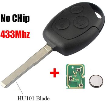BHKEY 3 Knoppen Afstandsbediening autosleutel 433 Mhz Voor Ford Fusion Focus Mondeo Fiesta Galaxy 2001 autosleutels HU101 nee Chip