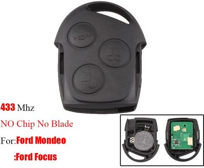 BHKEY 3 Knoppen Afstandsbediening autosleutel 433 Mhz Voor Ford Fusion Focus Mondeo Fiesta Galaxy 2001 autosleutels nee Blade nee Chip