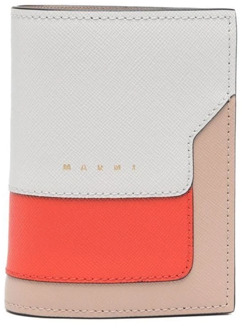 Bi-Fold Portemonnee met Ingelegd Logo en Kleurblok Ontwerp Marni , Multicolor , Dames - ONE Size