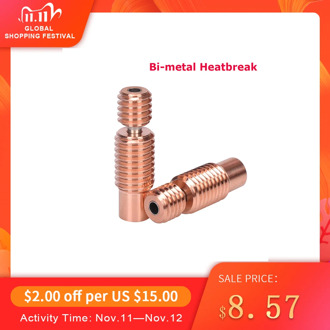 Bi-Metal Heatbreak For E3D V6 Hotend Bimetal Heat break Throat for Prusa i3 MK3 1.75MM Filament Smooth Threaded 3D Printer Parts