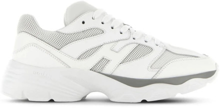 Bianco Sporco Leren Sneaker Hogan , White , Dames - 36 Eu,38 EU