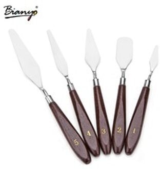 Bianyo 5Pcs Rvs Kunstenaar Schilderen Paletmes Spatel Olieverf Art Craft Spatel Set Levert