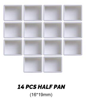 Bianyo Aquarel Half Pan Tray Blikken Doos Lege Refil Water Kleur Palet Schilderij Verf Lade Voor Kunstenaar Schilderen Leveringen 14stk Half Pan