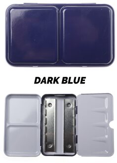 Bianyo Aquarel Half Pan Tray Blikken Doos Lege Refil Water Kleur Palet Schilderij Verf Lade Voor Kunstenaar Schilderen Leveringen donker blauw