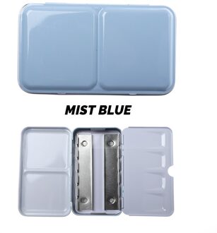 Bianyo Aquarel Half Pan Tray Blikken Doos Lege Refil Water Kleur Palet Schilderij Verf Lade Voor Kunstenaar Schilderen Leveringen Mist blauw