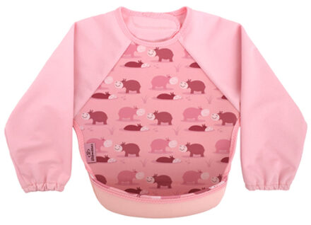 Bibetta Neopreen Slab met Mouwen - Oud roze  - Nijlpaard met print
