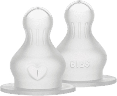 BIBS Baby Accessoires BIBS Baby Bottle Nipple Round Silicone Medium Flow 2 st