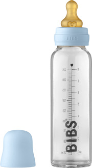 BIBS Baby Accessoires BIBS Baby Glazen Fles Complete Set Latex Baby Blauw 225 ml