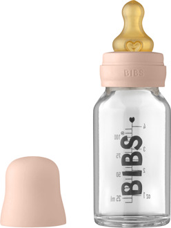 BIBS Baby Accessoires BIBS Baby Glazen Fles Complete Set Latex Blush 110 ml