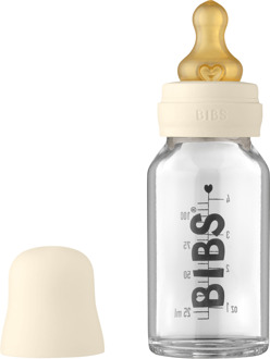 BIBS Baby Accessoires BIBS Baby Glazen Fles Complete Set Latex Ivory 110 ml