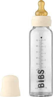 BIBS Baby Accessoires BIBS Baby Glazen Fles Complete Set Latex Ivory 225 ml