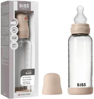 BIBS Baby Accessoires BIBS BIBS Glass Baby Bottle Silicone Medium Flow Blush 240 ml