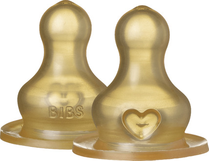 BIBS Baby Accessoires BIBS Fles Tepel 2 Pack Latex Langzame Stroming 2 st