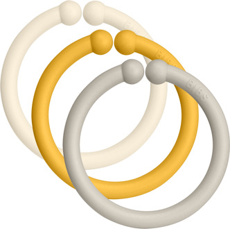 BIBS Baby Accessoires BIBS Loops Ivory/Honey Bee/Sand 12 st