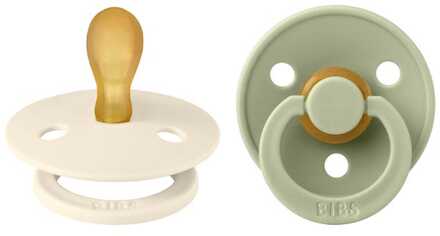 BIBS Colour Fopspeen - Symmetrisch - Ivory/sage - 0-6 Maanden - Duopack