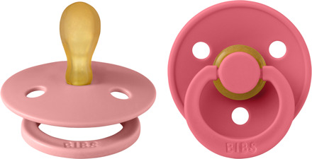 BIBS Colour Fopspeen - Symmetrisch - Maat 2 - Dusty Pink/Coral Dusty Pink / Coral / Roze