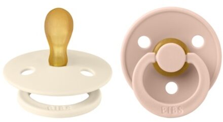 BIBS Colour Fopspeen - Symmetrisch - Maat 2 - Ivory/Blush - Duopack Ivory / Blush / Roze / Wit