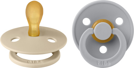 BIBS Colour Fopspeen - Symmetrisch - Maat 2 - Vanilla/Cloud Vanilla / Cloud / Beige / Blauw