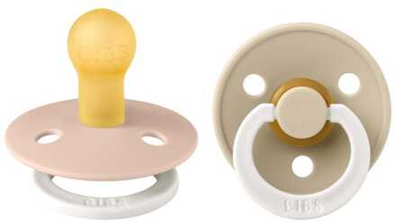 BIBS Colour Pacifier Glow In The Dark - Stage 2 Fopspeen - 6+ Maanden - 2 Stuks - Blush Glow / Vanilla Glow