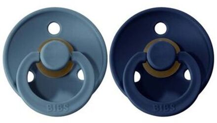BIBS Colour Pacifier - Stage 1 Fopspeen - 0+ Maanden - 2 Stuks - Deep Space / Petrol Blauw