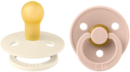 BIBS Colour Pacifier - Stage 1 Fopspeen - 0+ Maanden - 2 Stuks - Ivory / Blush