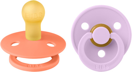 BIBS De Lux Pacifier - One Size Fopspeen - 2 stuks - Papaya/ Violet Sky Papaya / Oranje / Violet Sky / Paars