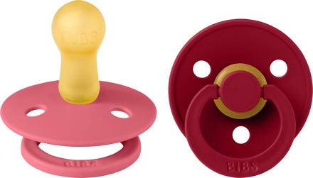 BIBS fopspeen Colour Ruby/Coral 6-18 maanden, 2 stuks. Kleurrijk