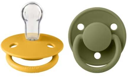 BIBS Fopspeen De Lux Honey Bee / Olive 0-36 mnd, 2 st. Kleurrijk