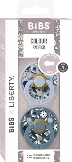 BIBS Speen BIBS BIBS x Liberty Colour Latex Size 1 Bobo Dusty Blue Mix 2 st