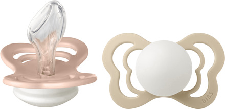 BIBS Speen BIBS Couture 2 Pack Silicone Grootte 2 Blush Glow/Vanilla Glow 2 st