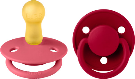 BIBS Speen BIBS De Lux 2 PACK Latex Size 2 Coral/Ruby 2 st