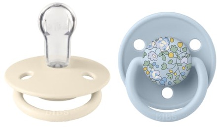 BIBS Speen BIBS De Lux Silicone Onesize Ivory/Baby Blue 2 st