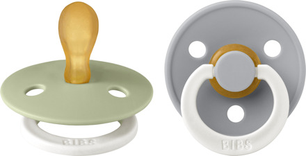 BIBS Speen BIBS Kleur 2 Pack Latex Maat 1 Symmetrische Salie Gloed/Wolken Gloed 2 st