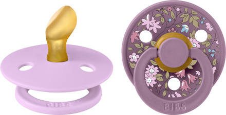 BIBS Speen BIBS Liberty Pacifier Colour 2 Pack Chamomile Lawn Latex Size 1 Anatomical Violet Sky Mix 2 st
