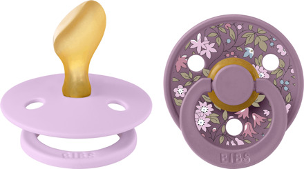 BIBS Speen BIBS Liberty Pacifier Colour 2 Pack Chamomile Lawn Latex Size 2 Anatomical Violet Sky Mix 2 st