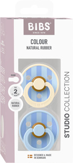 BIBS Speen BIBS Pacifier Studio Colour Block Latex Blue Mix 2 st