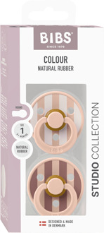 BIBS Speen BIBS Pacifier Studio Colour Block Latex Size 1 Blush Mix 2 st