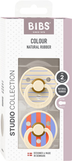 BIBS Speen BIBS Pacifier Studio Colour Pin Latex Size 2 Ivory Hush Mix 2 st