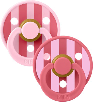 BIBS – Studio Collection - Fopspeen - Rond – Baby Pink/Coral Mix – Maat 1 – 2 Stuks Baby Pink / Coral Mix / Roze