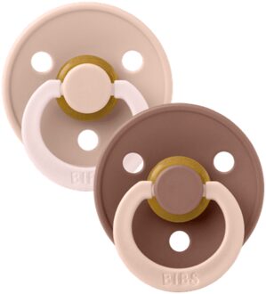 BIBS – Studio Collection - Fopspeen - Rond – Blush/Woodchuck – Maat 2 – 2 Stuks Blush / Woodchuck / Roze / Bruin