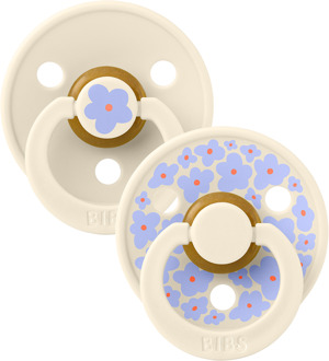BIBS – Studio Collection - Fopspeen - Rond – Jasmine/Ivory – Maat 2 – 2 Stuks Jasmine / Ivory / Paars / Beige