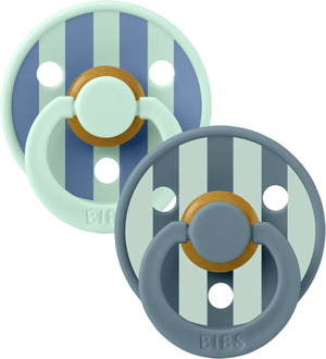 BIBS – Studio Collection - Fopspeen - Rond – Nordic Mint/Petrol – Maat 2 – 2 Stuks Nordic Mint / Petrol / Groen / Blauw