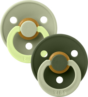 BIBS – Studio Collection - Fopspeen - Rond – Sage/Hunter Green – Maat 1 – 2 Stuks Sage / Hunter Green / Groen