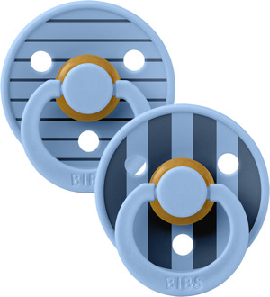 BIBS – Studio Collection - Fopspeen - Rond – Sky Blue – Maat 2 – 2 Stuks Sky Blue / Blauw