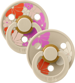 BIBS – Studio Collection - Fopspeen - Rond – Vanilla Mix – Maat 1 – 2 Stuks Vanilla / Beige