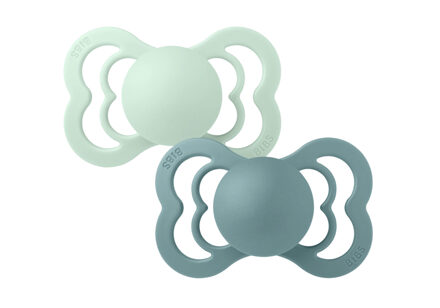BIBS Supreme Collection - Stage 1 Fopspeen - 0/6 maanden - 2 stuks - Nordic Mint / Island Sea Blauw / Nordic Mint / Island Sea / Groen