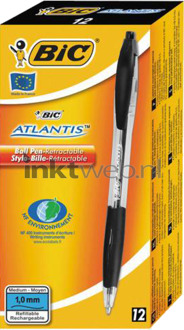 BIC Balpen Bic Atlantis classic 0.32mm zwart Transparant