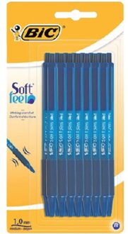 BIC Balpen Bic Soft Feel Clic Grip blauw medium blister a 15st