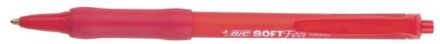 BIC Balpen bic soft feel grip clic medium rood